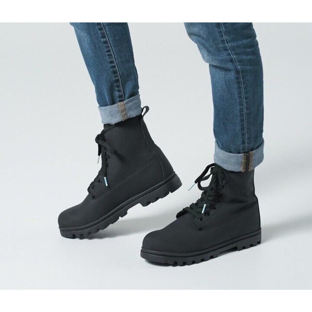 NATIVE Shoes Johnny Treklite Jiffy Black Lightweight Lace Up Bootie NEW Womens 6